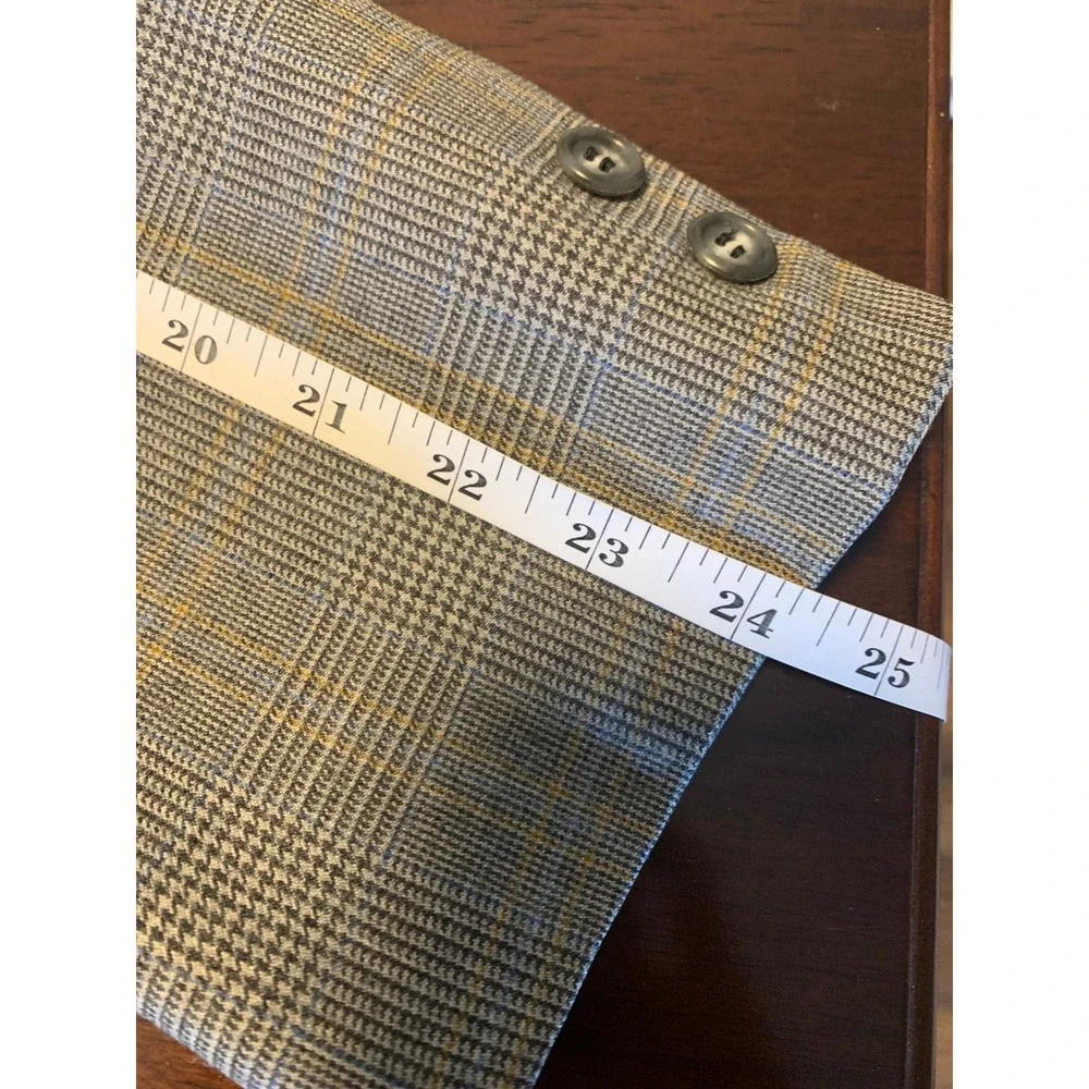 Brooks Brothers Makers Gray‎ Glen Plaid 100% Wool 3-Button Blazer Sport Coat